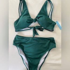 Emerald Green Bikini High-Waisted